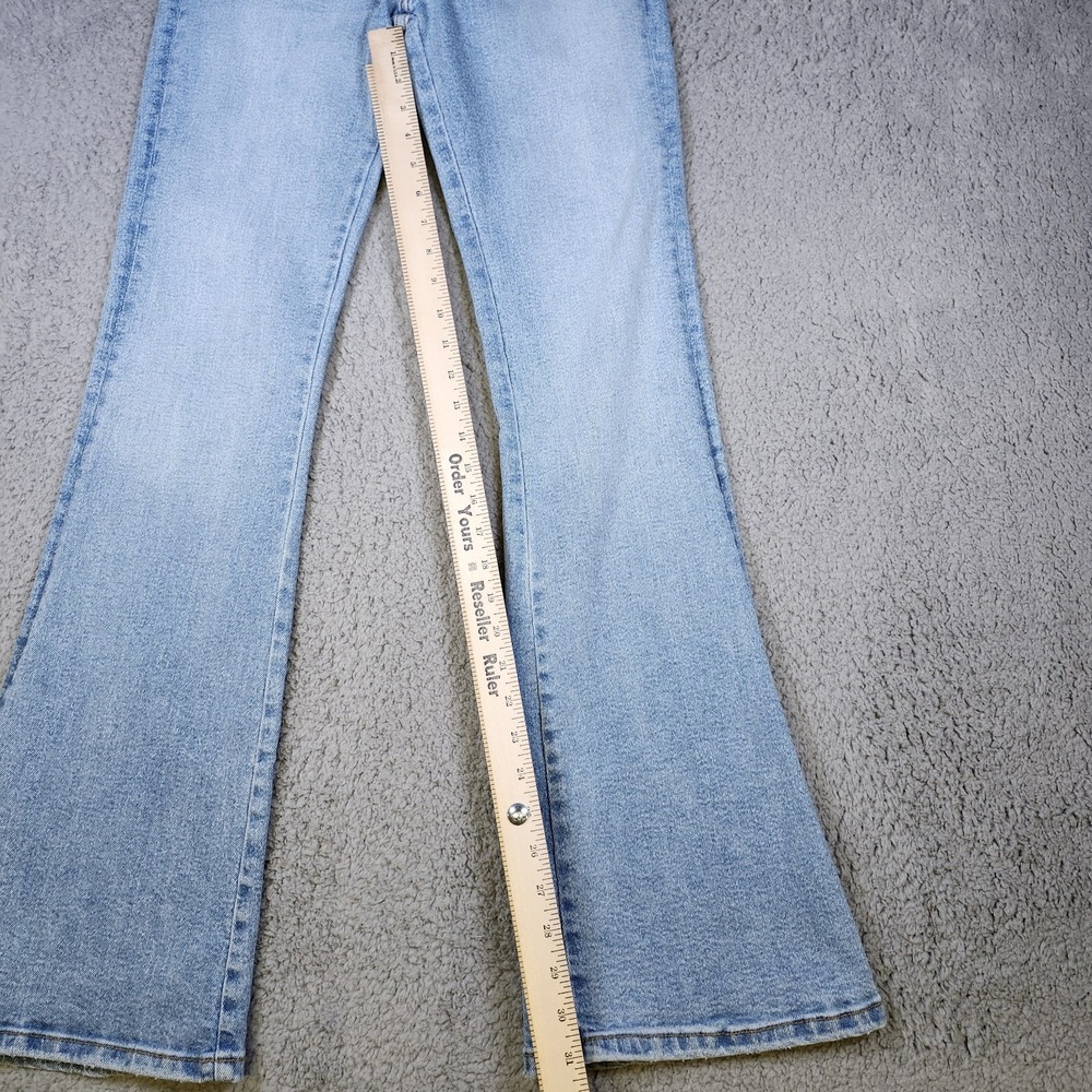Zara Flared Bell Bottom Jeans Womens 8 Light Wash Blue Boho Denim Long 31" Insm - Picture 6 of 11